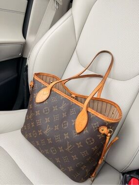 Louis Vuitton Monogram Canvas Tote in Brown with Tan Trim